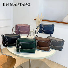 Women's Zipper Tote Bag PU Leather Shoulder Handbag