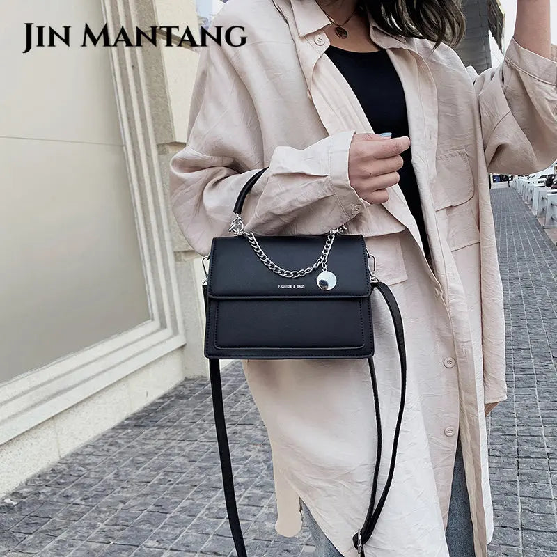 Totes Bags Women Solid Handbags PU Leather Shoulder Bag Female Daily Totes