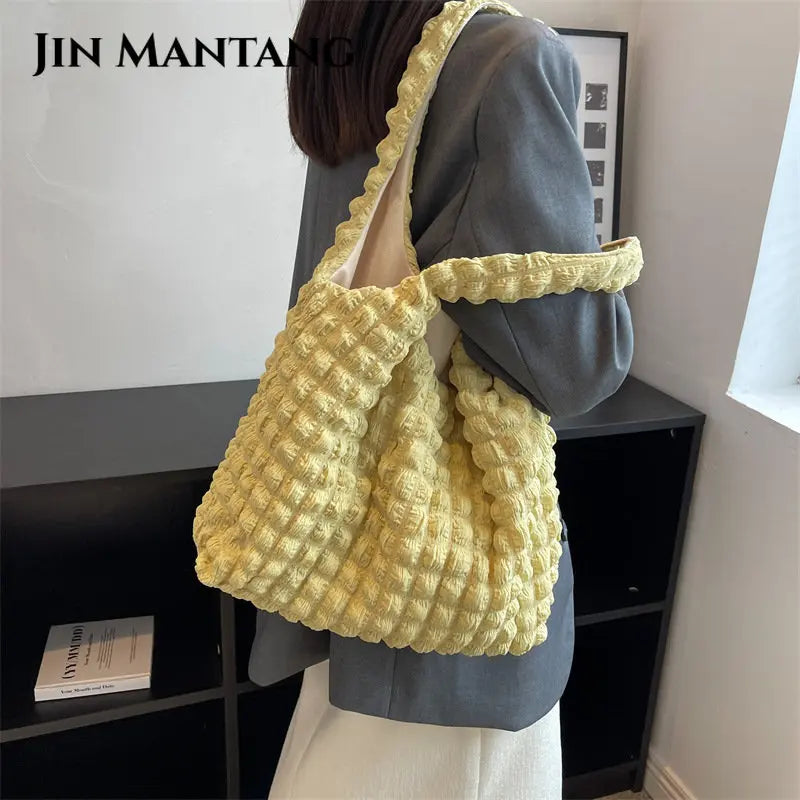 Women's Soft Winter Tote Bag Large Capacity Shoulder Bag Ladies Handbag