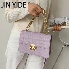 Thick Chain Crossbody Bag Leather Satchel Purse