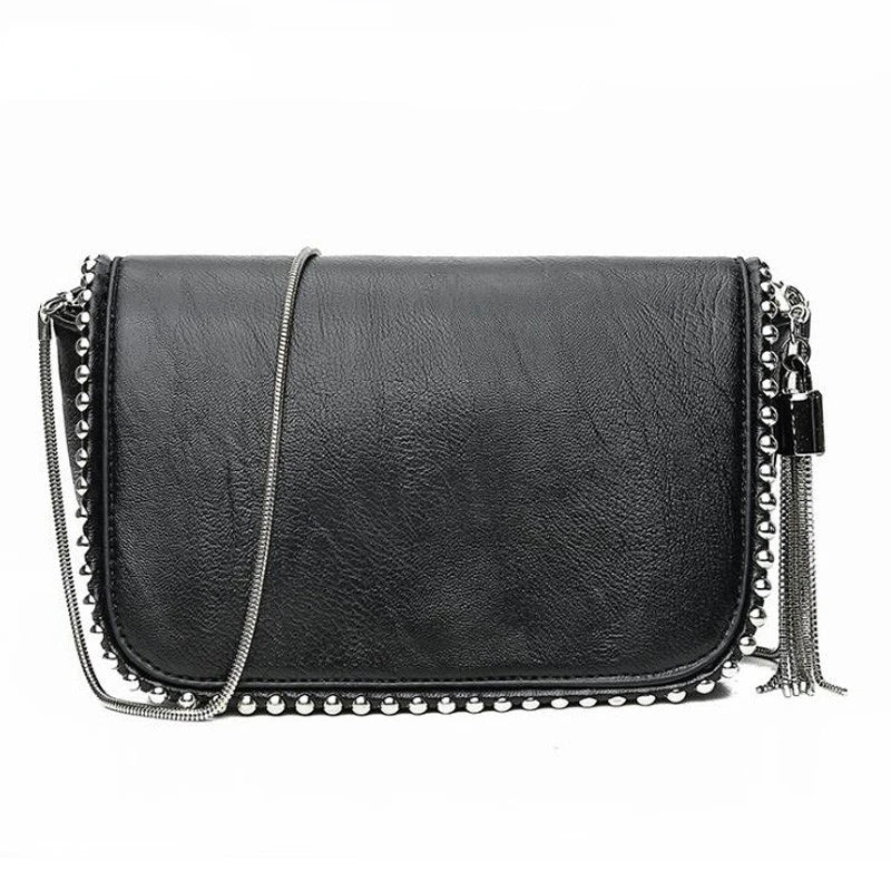 Small Crossbody Messenger Bag Chain Handbag with Tassel