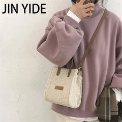 Women Winter Shoulder Bag Wool Warm Soft Autumn Ins Square Cross-body