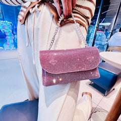 Rhinestones Mini Clutch Wallet Chain Evening Shoulder Bag