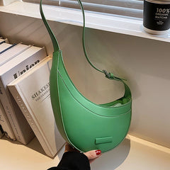 Women Shoulder Bag PU Leather Purse Handbag Shopper Summer Crescent Bag