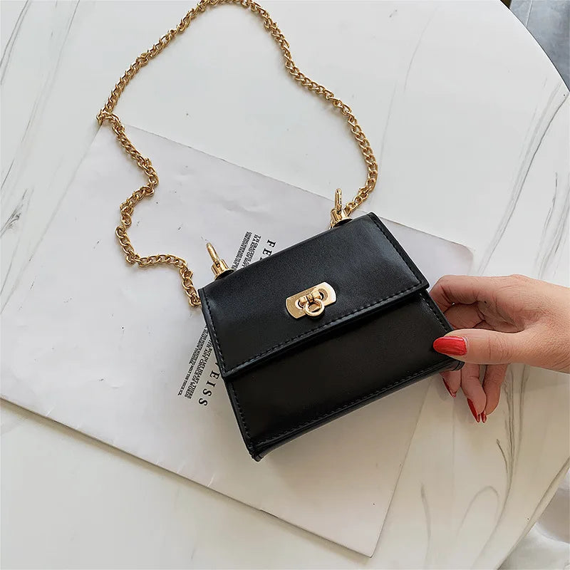 Small Square Bag PU Leather Women's Handbag Chain Shoulder Messenger Bags