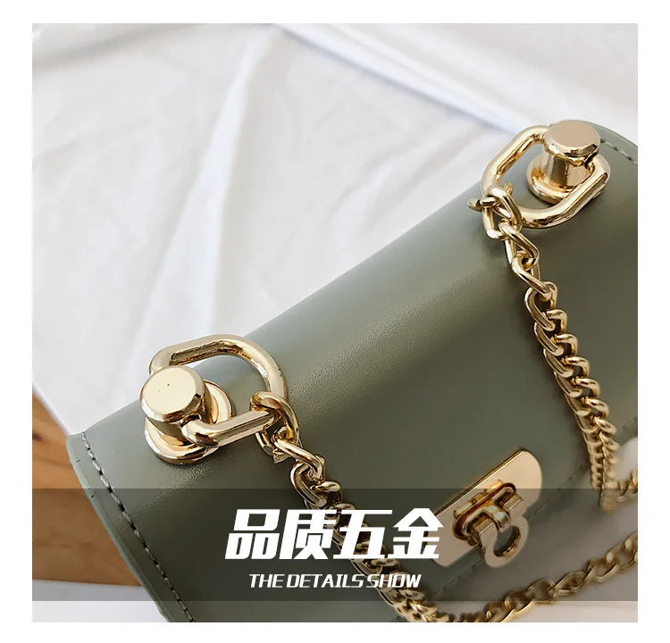 Small Square Bag PU Leather Women's Handbag Chain Shoulder Messenger Bags