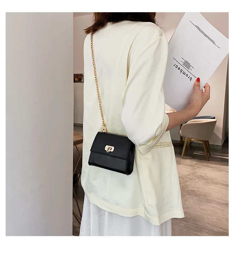 Small Square Bag PU Leather Women's Handbag Chain Shoulder Messenger Bags
