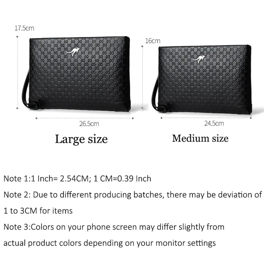 Men's Clutch Handbag PU Leather Long Wallet Business Bag