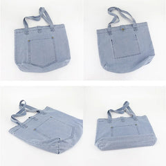 JNKET Denim Tote Bag Handbag Casual Shoulder Bag