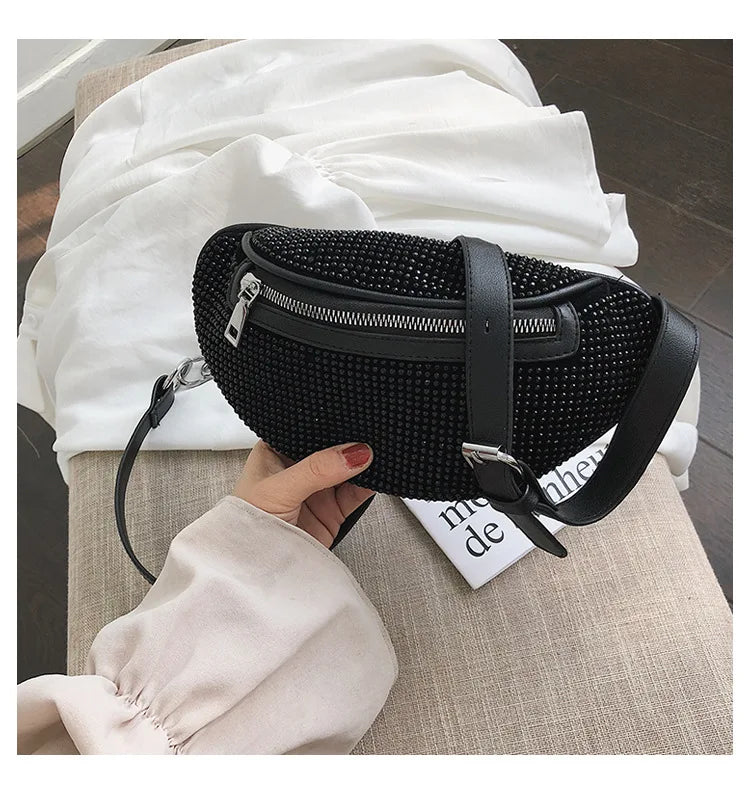 JOYHO Women's Diamonds Fanny Pack Waist Bag Chest Bag