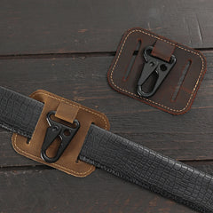 Vintage Leather Keychain Organizer Belt Loop Key Holder for Men