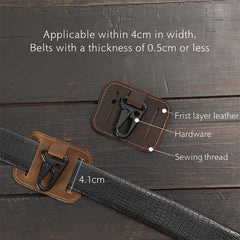 Vintage Leather Keychain Organizer Belt Loop Key Holder for Men
