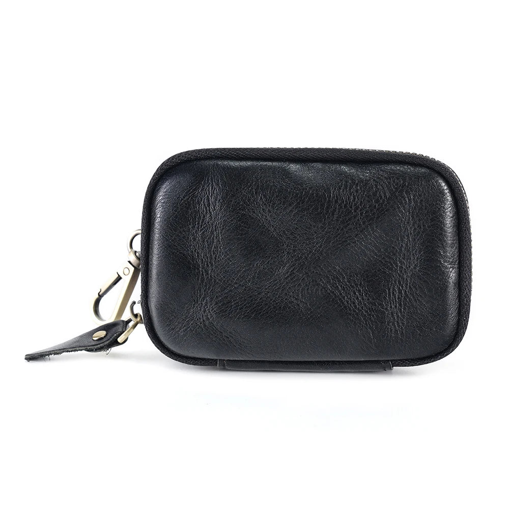 Leather Key Wallet Man Housekeeper Keys Organizer Car Key Holder Zipper