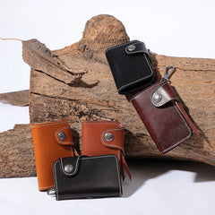 Men's Leather Key Wallet Key Holder Organizer Keychain Purse Keys Case Pouch