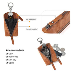 Leather Key Wallets Keychain Case Bag Men Key Holder Housekeeper Keys Organizer