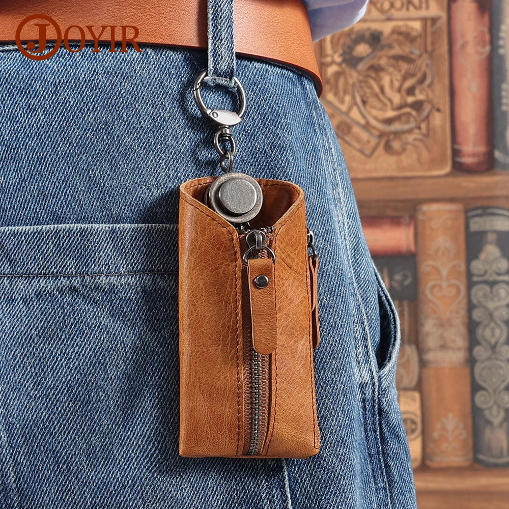 Leather Key Wallets Keychain Case Bag Men Key Holder Housekeeper Keys Organizer