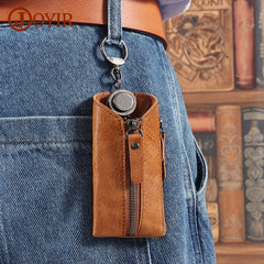Leather Key Wallets Keychain Case Bag Men Key Holder Housekeeper Keys Organizer