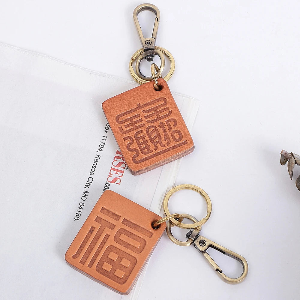 Leather Keychain Key Ring Accessories Women Men Key Chain Key Holder
