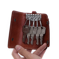 Leather Men Key Wallet Holder Business Organizer