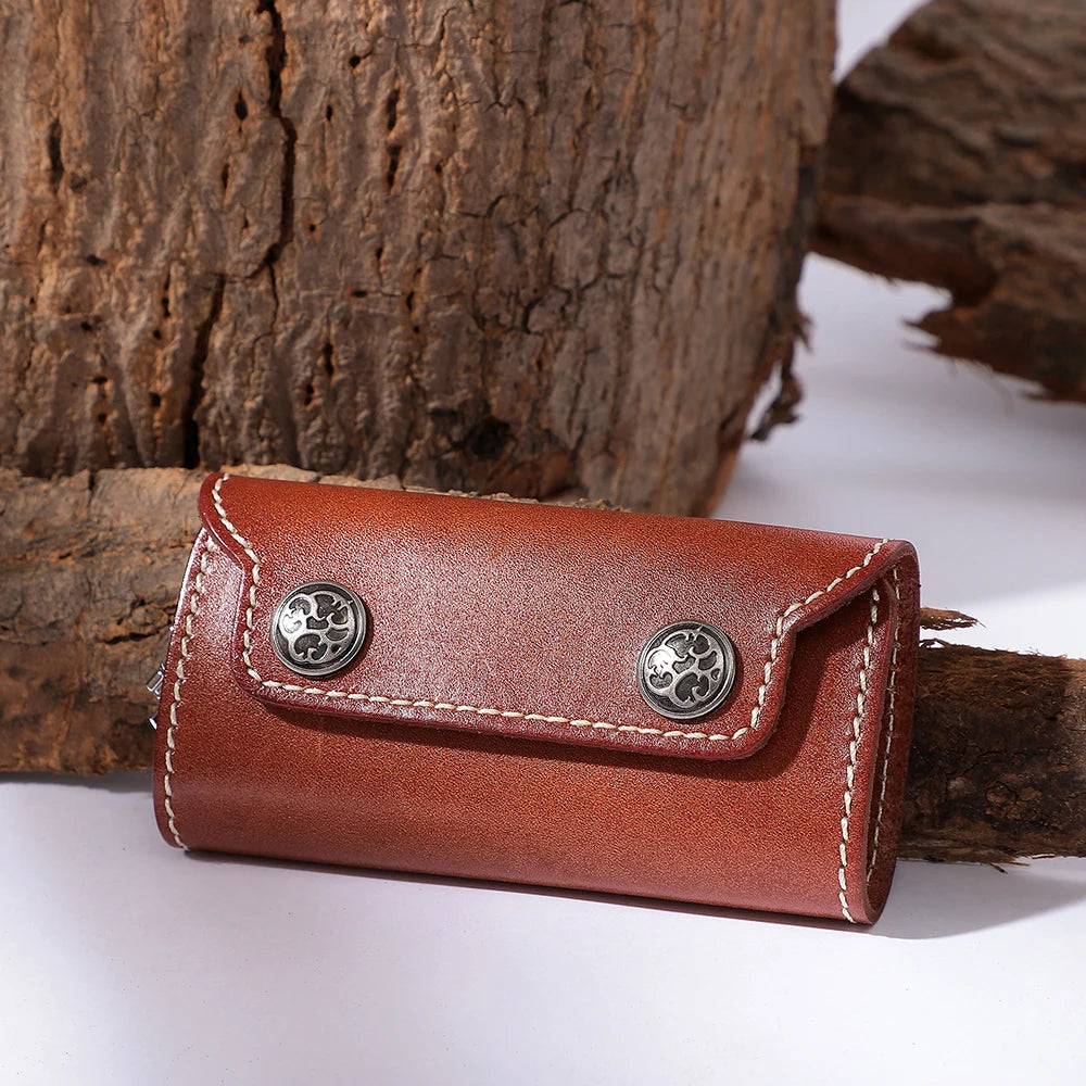 Leather Men Key Wallet Holder Business Organizer