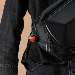 Leather Strawberry Keychain for Women Girls Key Ring Gift