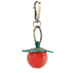 Leather Strawberry Keychain for Women Girls Key Ring Gift