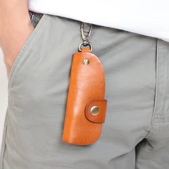 Vintage Leather Key Wallet Men Organizer Housekeeper Keychain