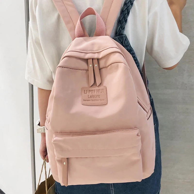 Nylon School Bags Waterproof Backpack for Teen Girls