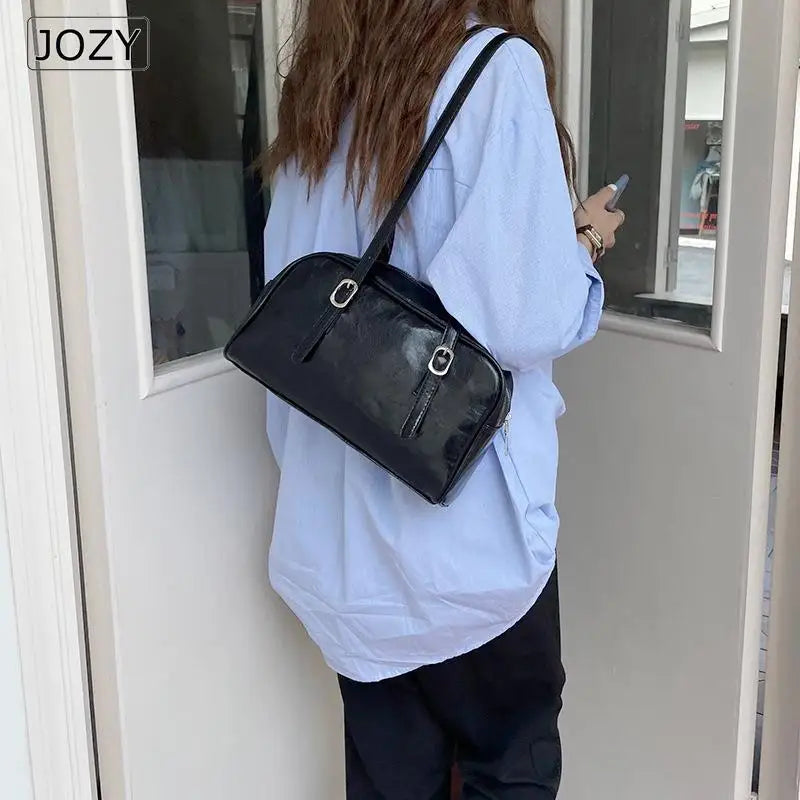 Women Green Shoulder Bag PU Leather Female Purse Handbags Large Capacity Tote