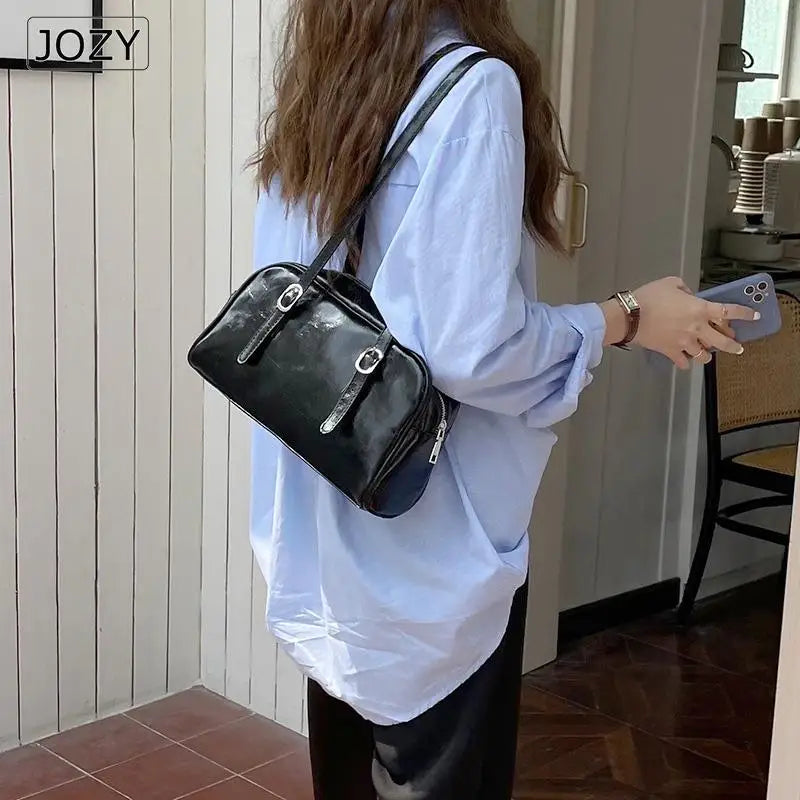 Women Green Shoulder Bag PU Leather Female Purse Handbags Large Capacity Tote