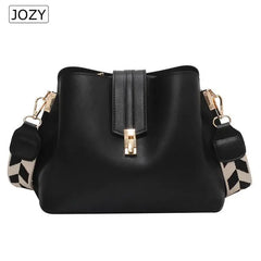 Vintage Small Leather Bucket Crossbody Bag for Women