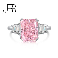 925 Silver Lab Sapphire Diamond Baguette Wedding Engagement Ring