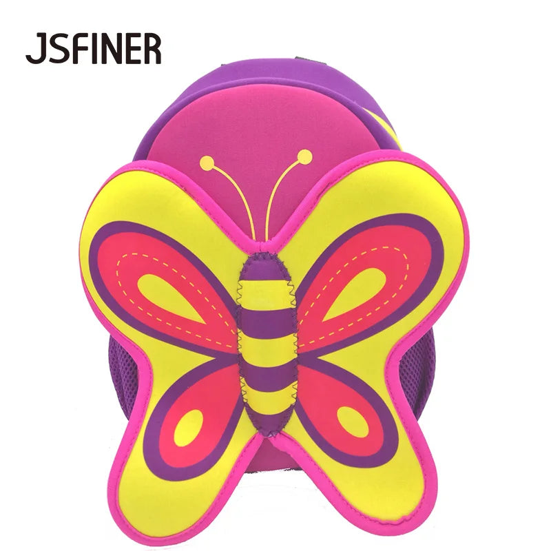 3D Animal Butterfly Bag Neoprene Kids School Bags for Girls Boys