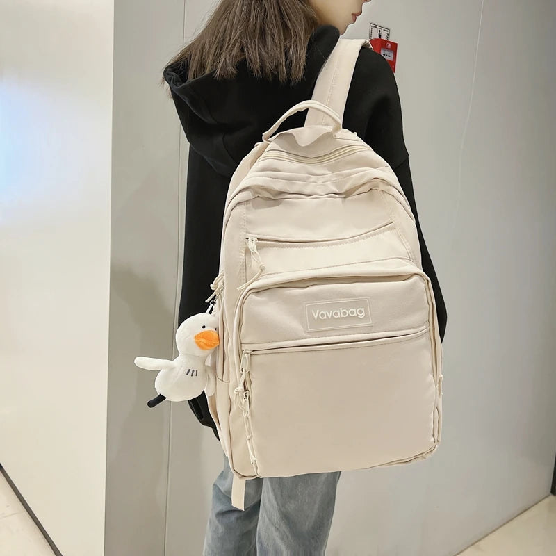 High Capacity Women Backpack Female Multiple Pockets Student Rucksack