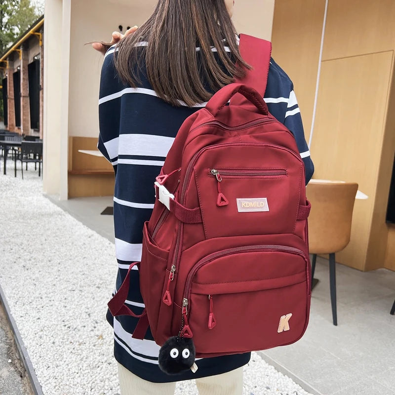 Waterproof Buckle Backpack School Bag Student Shoulder Bag