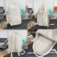 Waterproof Buckle Backpack School Bag Student Shoulder Bag