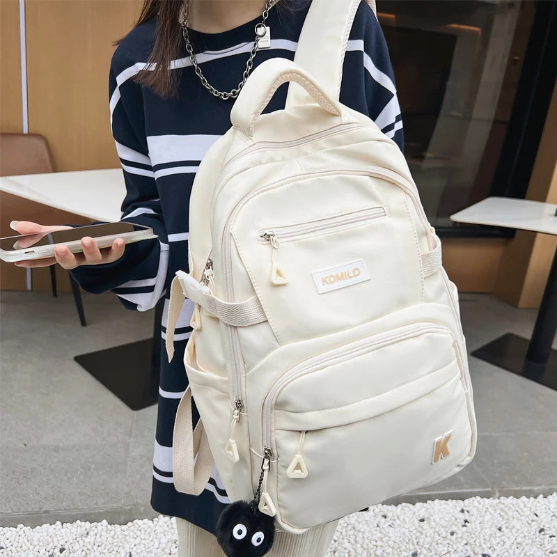 Waterproof Buckle Backpack School Bag Student Shoulder Bag