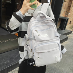 Waterproof Buckle Backpack School Bag Student Shoulder Bag