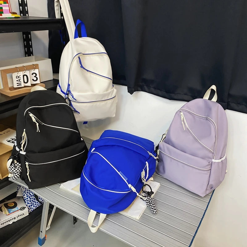 Waterproof Nylon Backpack Large Capacity College School Bag