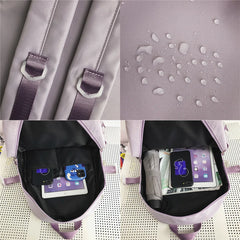 Waterproof Purple Travel Rucksack for Teenage Girl Student Backpacks