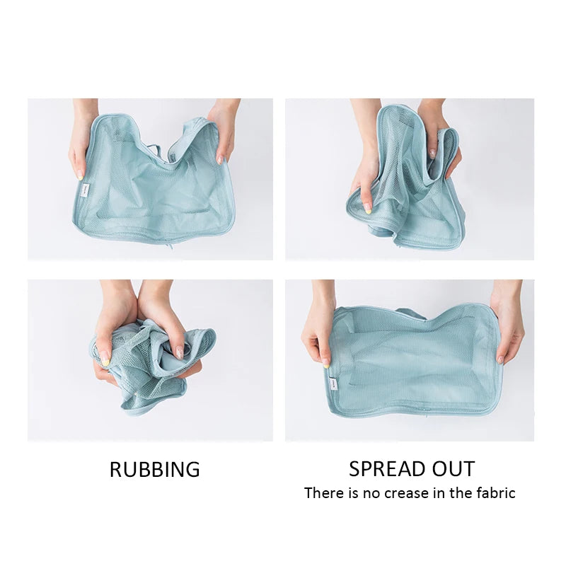 6Pcs Travel Bags Clothing Underwear Shoes Organizer Cube Portable Toiletries