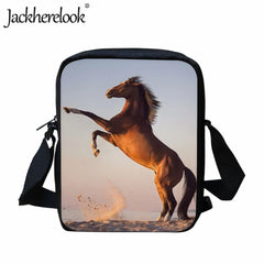 Animal Print School Bag Kids Crossbody Bag Horse Pattern School Bag