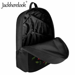 Jackherelook Gothic Skull Rose School Backpack for Kids