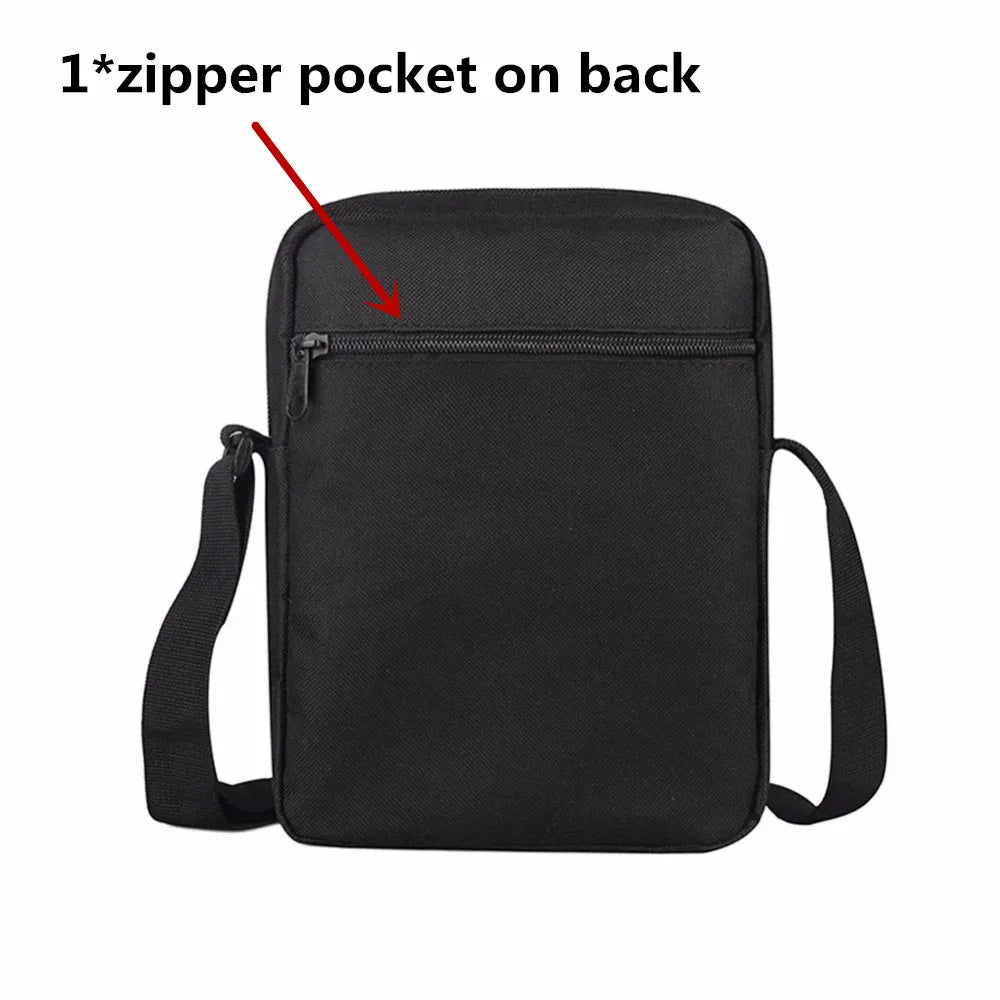 Kids School Bag Horse Pattern 3D Printing Messenger Bag Casual Travel Shoulder B