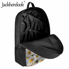 Daisy Printing School Bag for Girls Book Bags College Student Laptop Bag