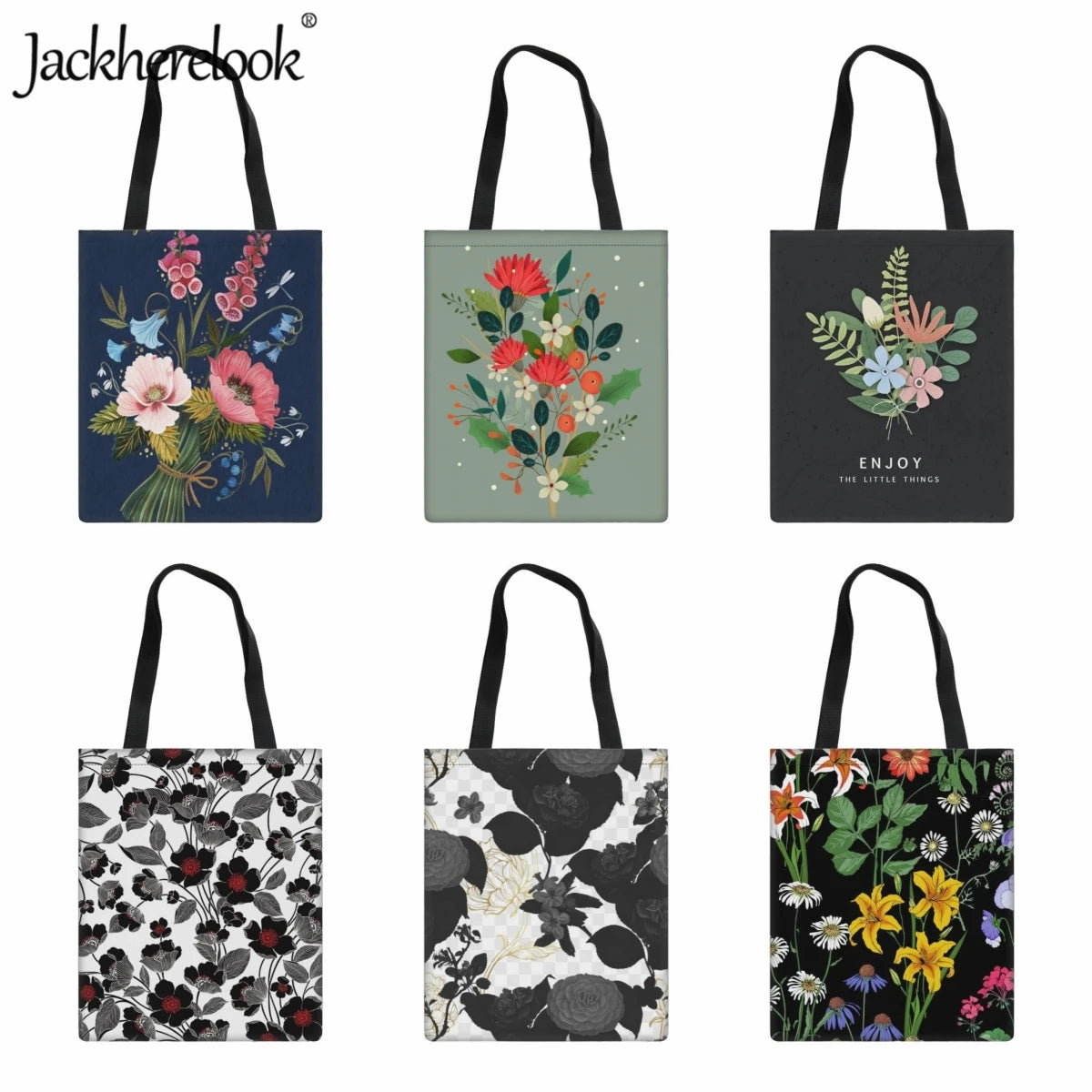 Floral Shoulder Bag Canvas Classic Handbag Beach Bag