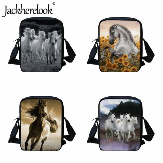 Horse Pattern Kids Schoolbags Book Bags Boys Girls Lunch Bag