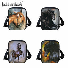 Kids Crossbody Bag Galloping Horse Pattern Print School Travel Bag
