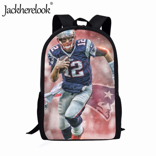 Tom-Brady Rugby Star Print 17in Backpack