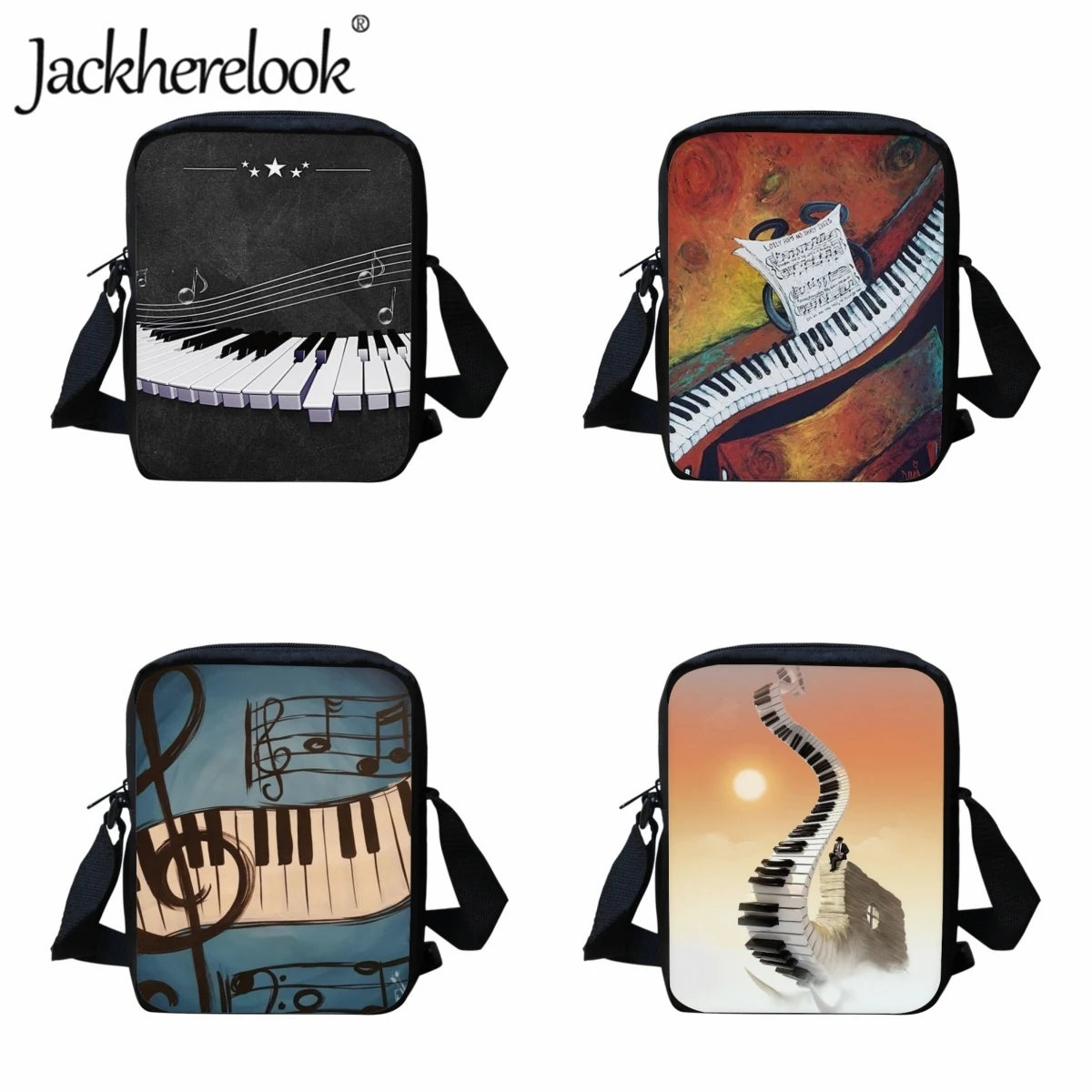 Artistic Piano Key Shoulder Bag for Kids Student